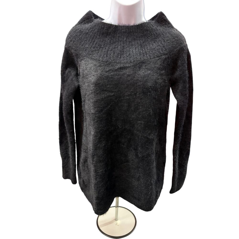 Loft women size S longsleeve black off-shoulder Sweater Soft 90's Shoulder - Picture 1 of 4